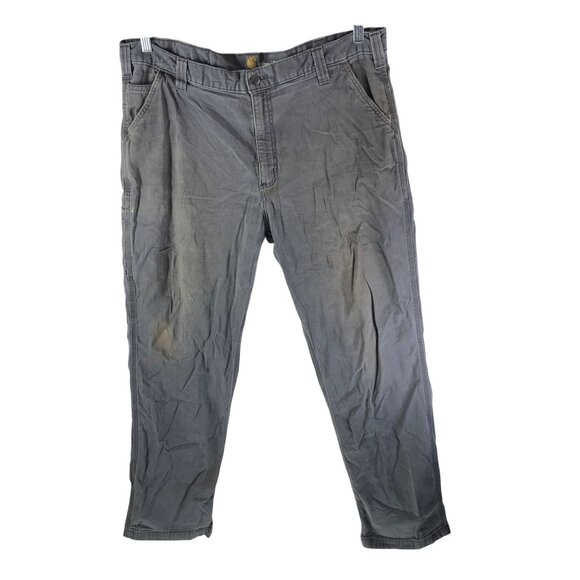 Carhartt Work Pant Relaxed Fit Rugged Flex Canvas Gray 102291 40x34 Actual 40x32 - Picture 1 of 10